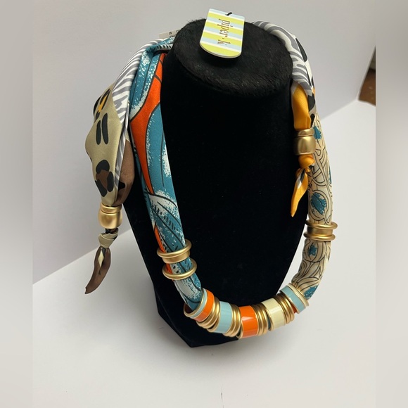 NWT ⚜️🩵💙⚜️ Piper K gorgeous blue tones adjustable scarf necklace - Picture 13 of 17